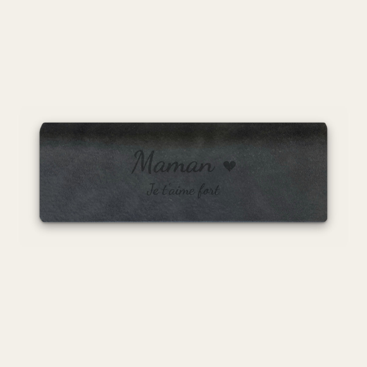 Étui à lunettes maman personnalisé, gravé — Noir — gravure « Maman » / « Je t'aime fort »