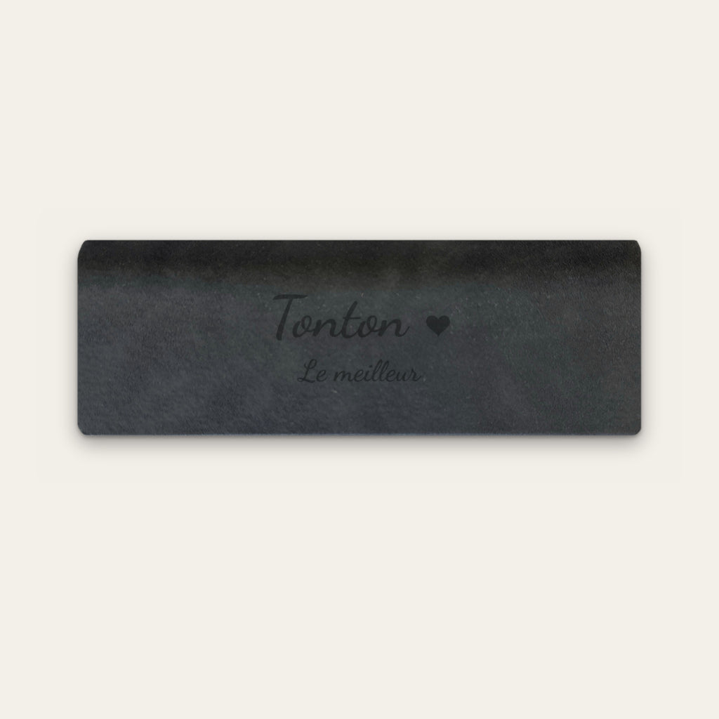 Étui à lunettes tonton personnalisé, gravé — Noir — gravure « Tonton » / « Le meilleur »