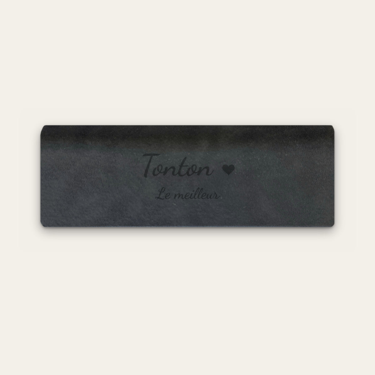 Étui à lunettes tonton personnalisé, gravé — Noir — gravure « Tonton » / « Le meilleur »