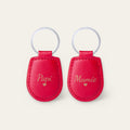 Lot de 2 porte-clés papi et mamie, gravés — Rouge — gravure « Papi » et « Mamie »
