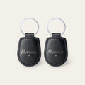Lot de 2 porte-clés parrain et marraine, gravés — Noir — gravure « Parrain » et « Marraine »