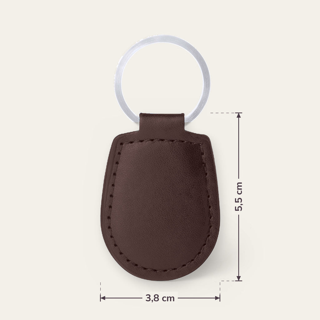 Lot de 2 porte-clés papi et mamie, gravés — dimensions : 3,8 × 5,5 cm chacun, patte comprise (coloris Chocolat)