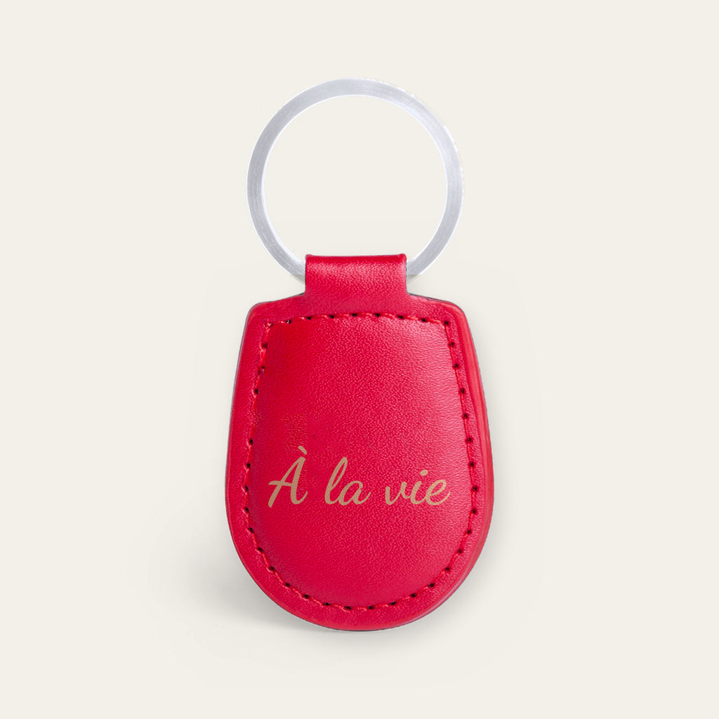 Porte-clés meilleure amie personnalisé, gravé — exemple de gravure au verso, en option : « À la vie » (Rouge, dos supposé)