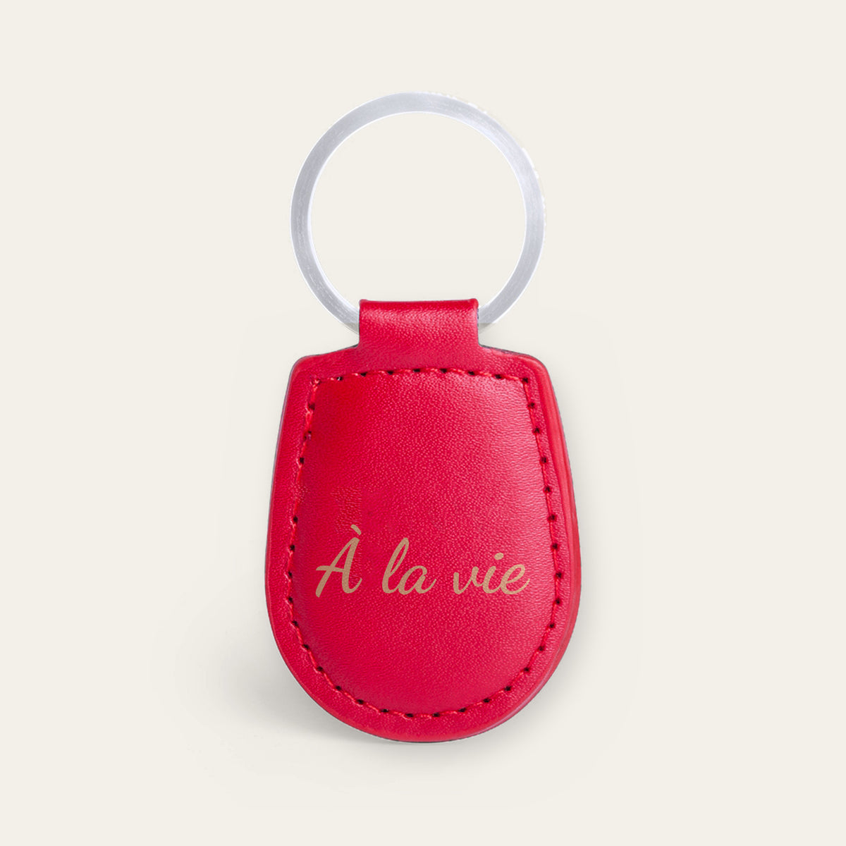 Porte-clés meilleure amie personnalisé, gravé — exemple de gravure au verso, en option : « À la vie » (Rouge, dos supposé)