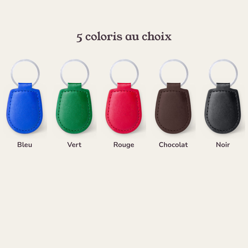 Porte-clés maman personnalisé, gravé — les 5 coloris : bleu, vert, rouge, chocolat, noir