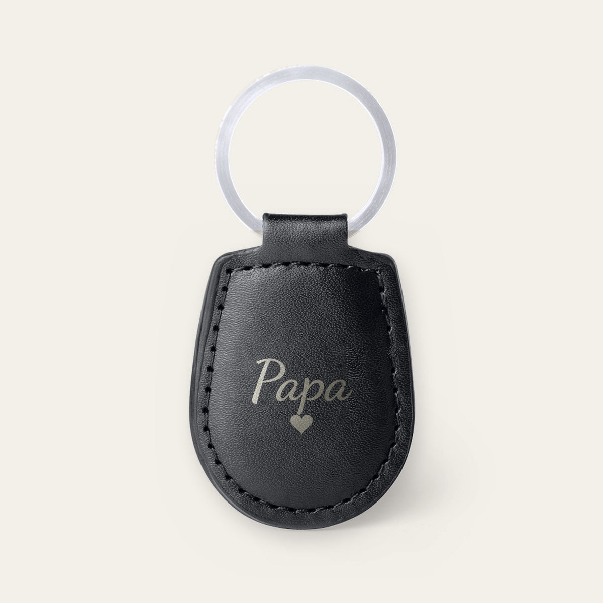 Porte-clés papa personnalisé, gravé — Noir — gravure « Papa »