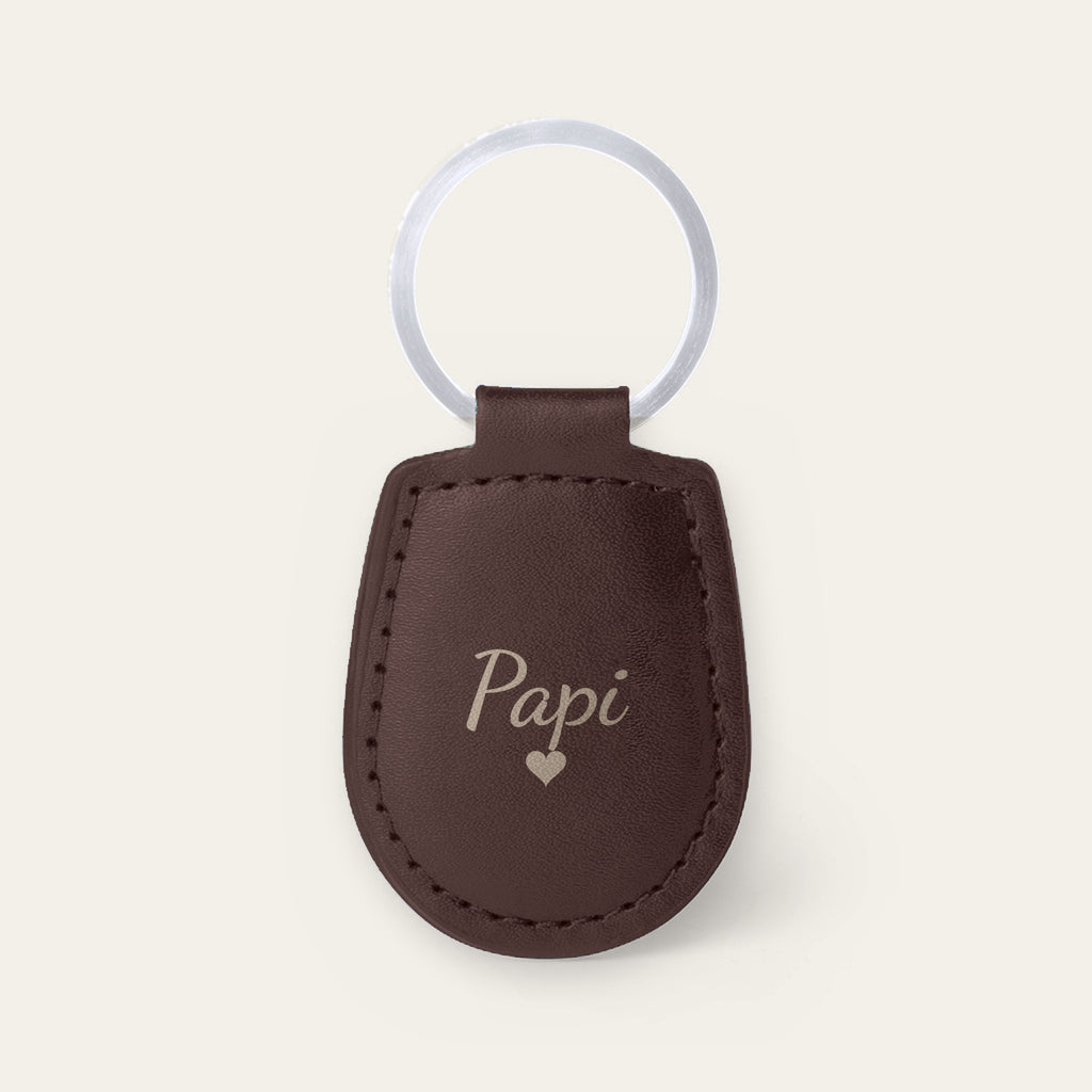 Porte-clés papi personnalisé, gravé — Chocolat — gravure « Papi »