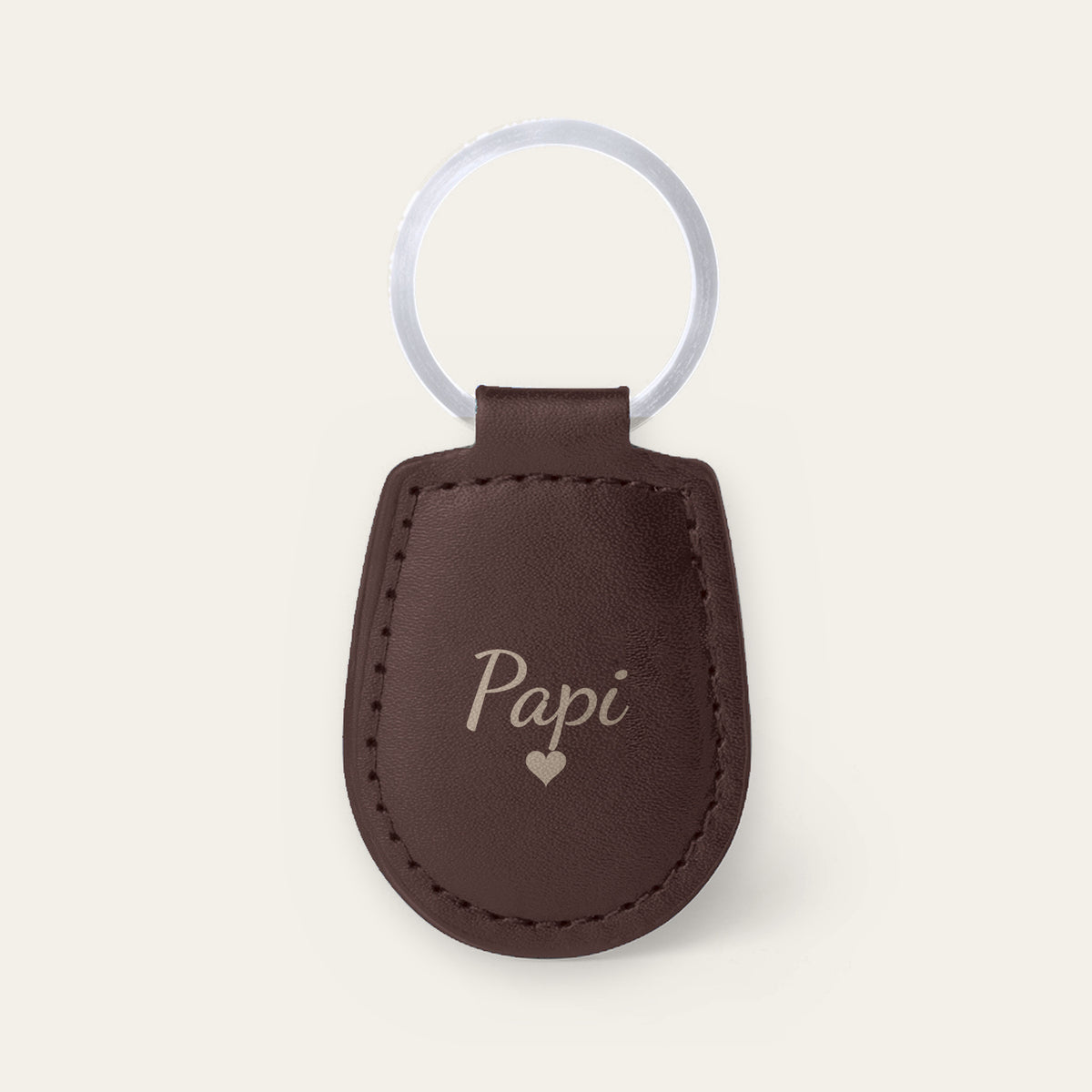 Porte-clés papi personnalisé, gravé — Chocolat — gravure « Papi »