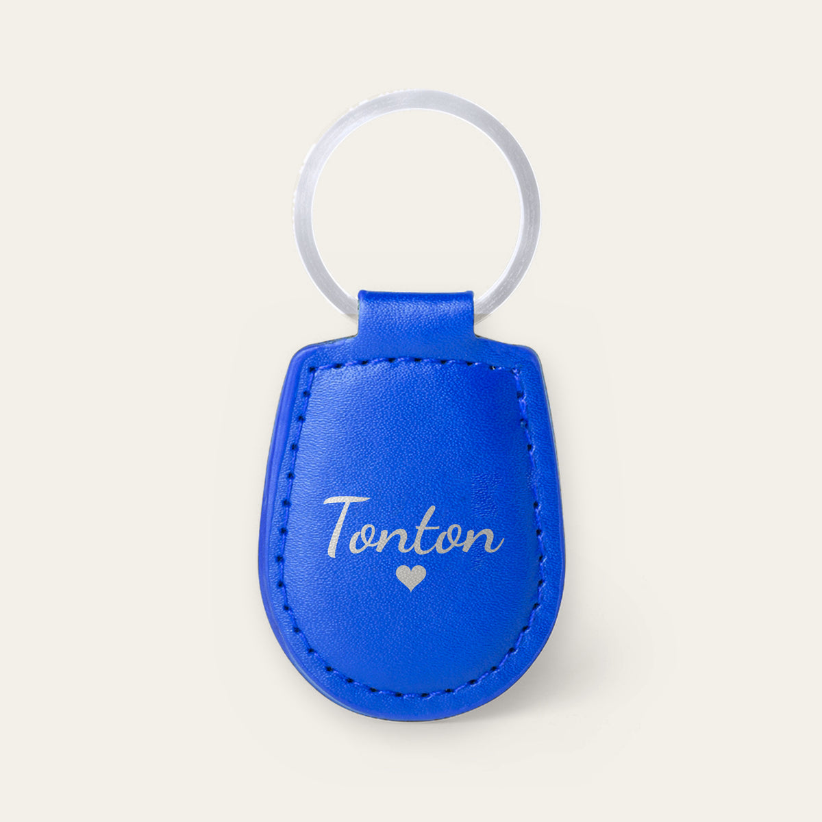 Porte-clés tonton personnalisé, gravé — Bleu — gravure « Tonton »