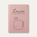 Protège carnet de santé bébé personnalisé – Baleine — Rose dragée — gravure « Louise »