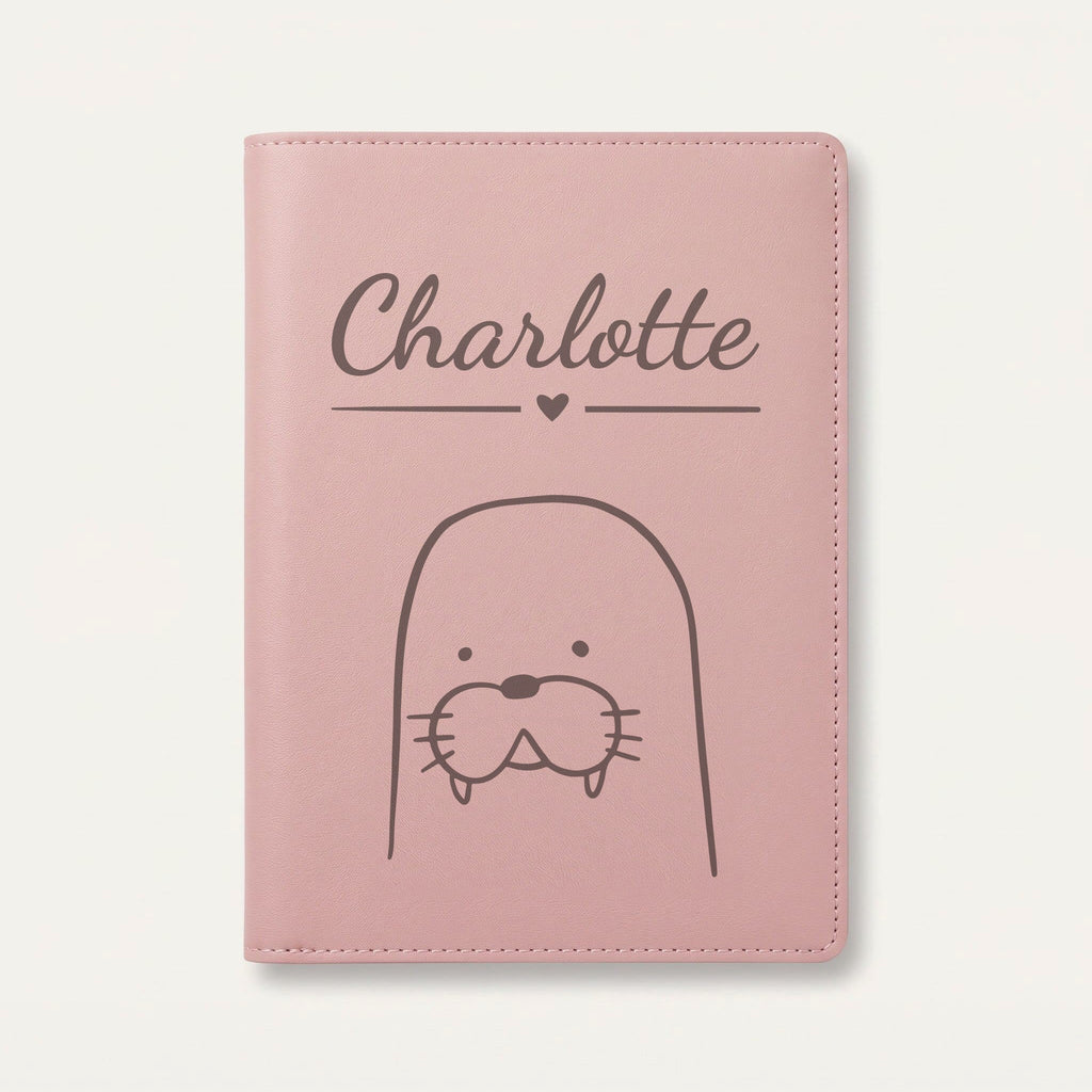 Protège carnet de santé bébé personnalisé – Morse — Rose dragée — gravure « Charlotte »