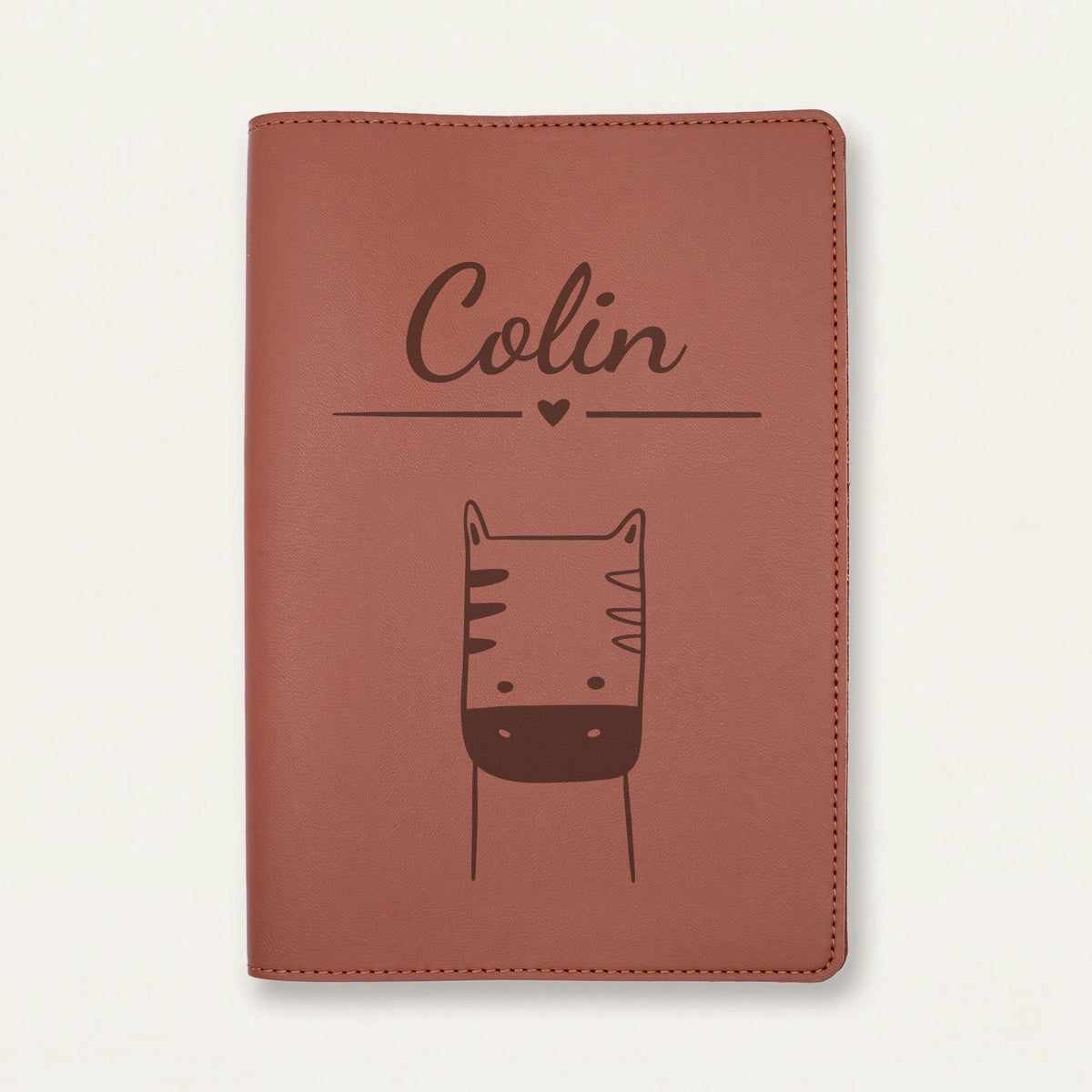 Protège carnet de santé bébé personnalisé – Zèbre — Chocolat — gravure « Colin »
